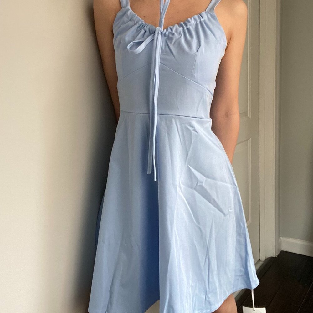 Blue a-line dress